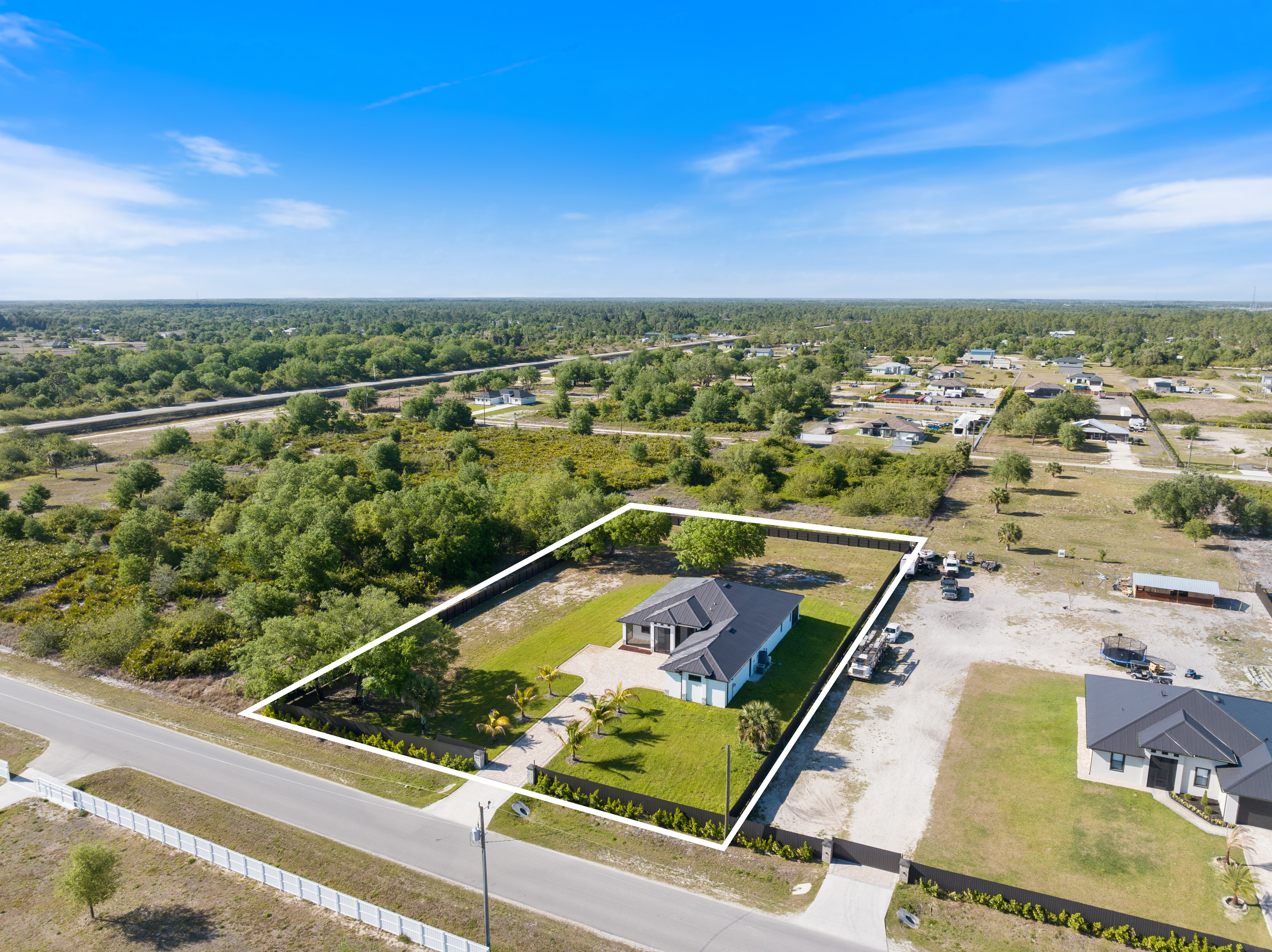Drone lot-line photography for real estate listings